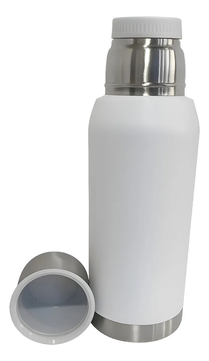 Termo Acero Inoxidable 1 Litro Pico Cebador Blanco Satinado Dakota