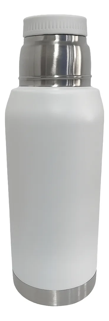 Termo Acero Inoxidable 1 Litro Pico Cebador Blanco Satinado Dakota