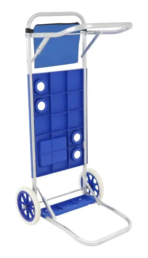Carrito Plegable Aluminio Playa Mesa Reforzado Portatil Azul