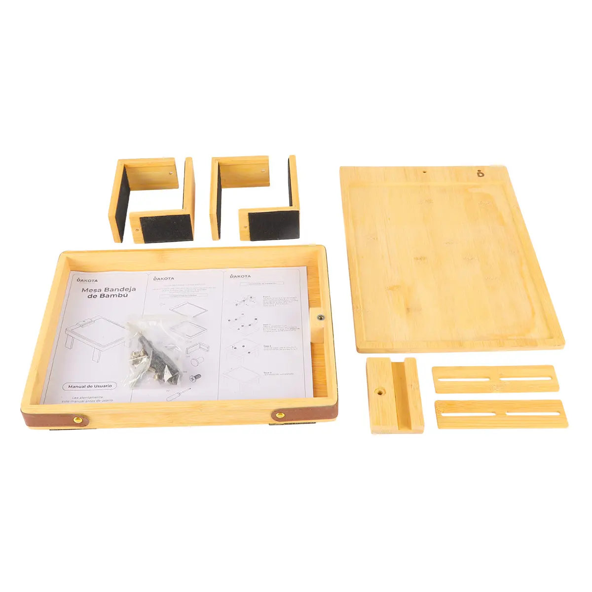 Mesa Bandeja Apoya Brazo De Sofá De Bambú Con Patas Desmontables Mesa Auxiliar Multifunción Para Bebidas Snacks Controles Y Celular Marrón Claro