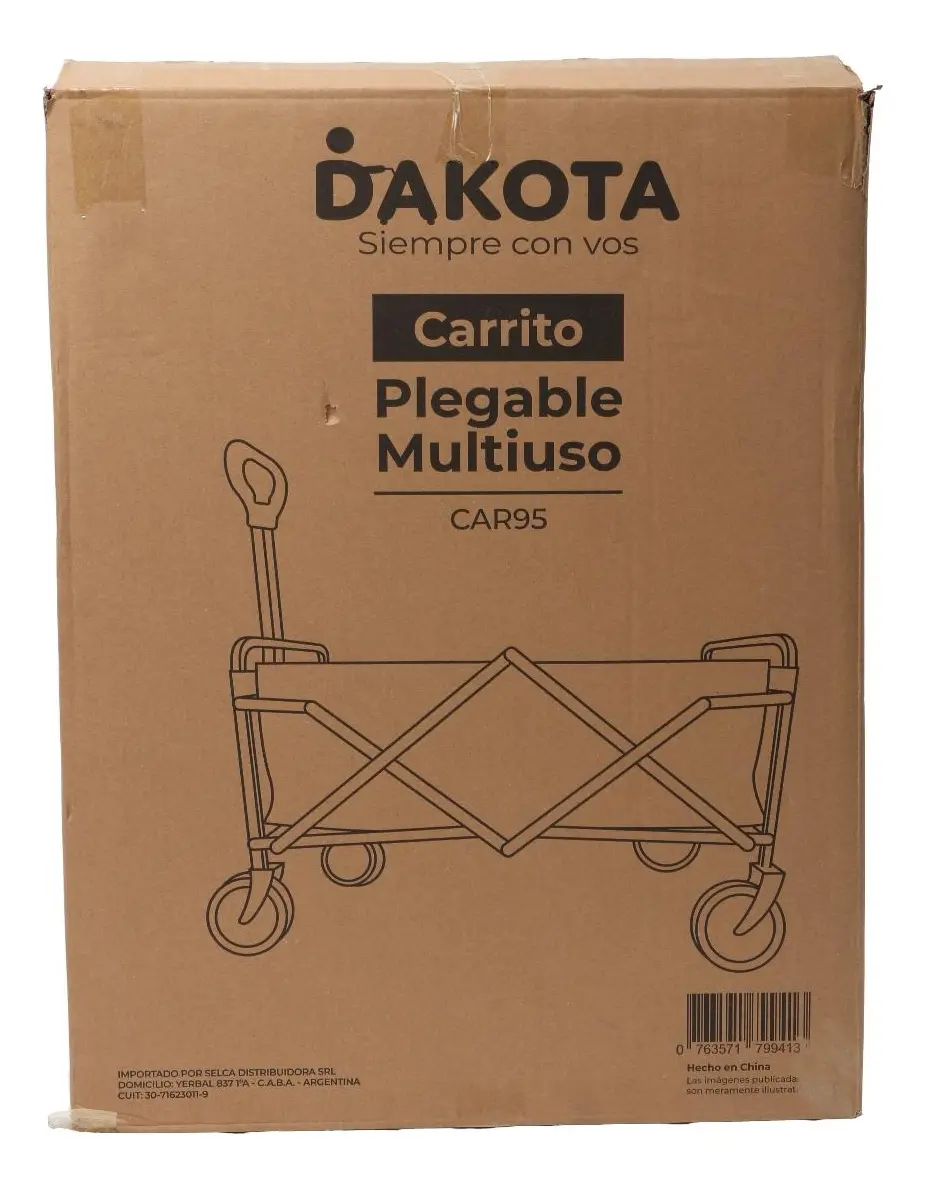 Carrito De Compras Plegable Dakota Car95 4 Ruedas Gris