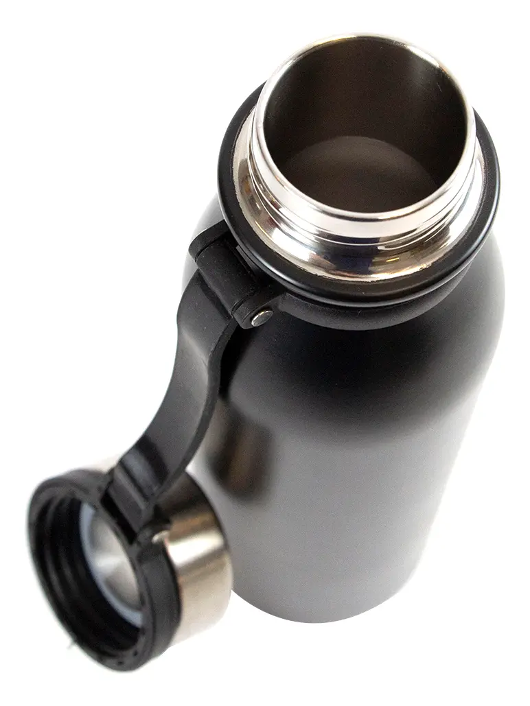 Combo 2 Botellas Térmicas Deportivas Dakota Acero Inoxidable 600ml Color Negro