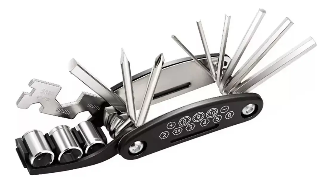 Kit De Herramientas Para Bicicletas Estuche Portátil 14 En 1 Parches Llaves Dakota