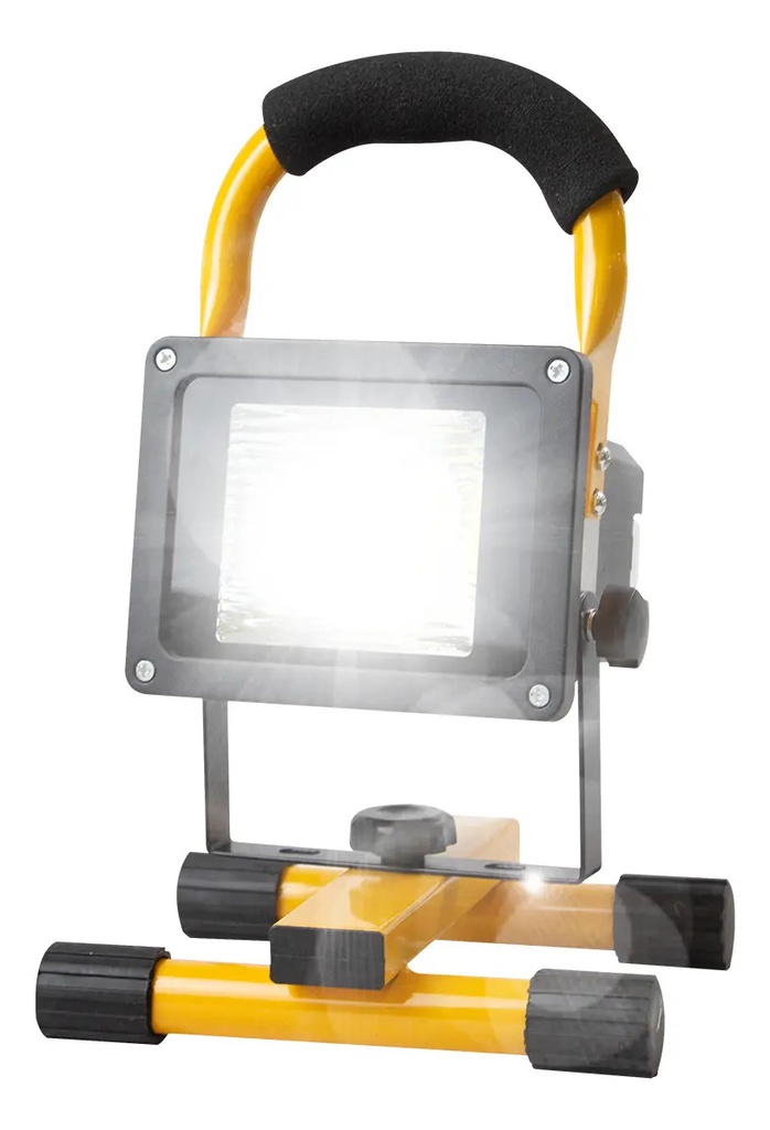 Reflector Led 30w Dakota Portátil Usb Con 3 Modos Luz Alta Medio Bajo Negro/amarillo Blanca