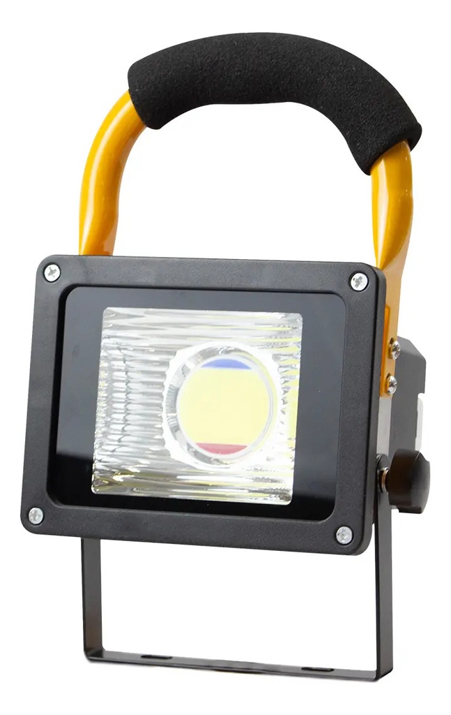 Reflector Led 30w Dakota Portátil Usb Con 3 Modos Luz Alta Medio Bajo Negro/amarillo Blanca