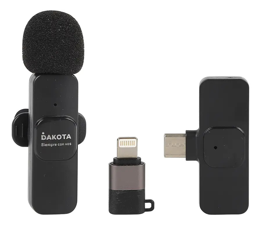 Micrófono Corbatero Inalámbrico Dakota Usb-c Android iPhone Negro