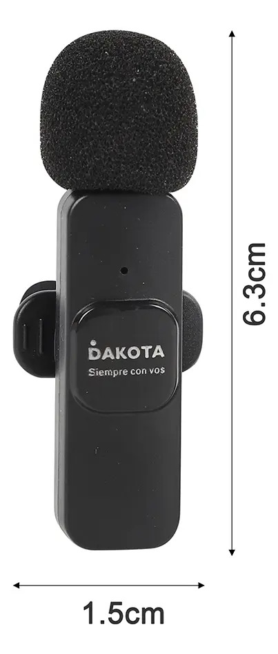 Micrófono Corbatero Inalámbrico Dakota Usb-c Android iPhone Negro