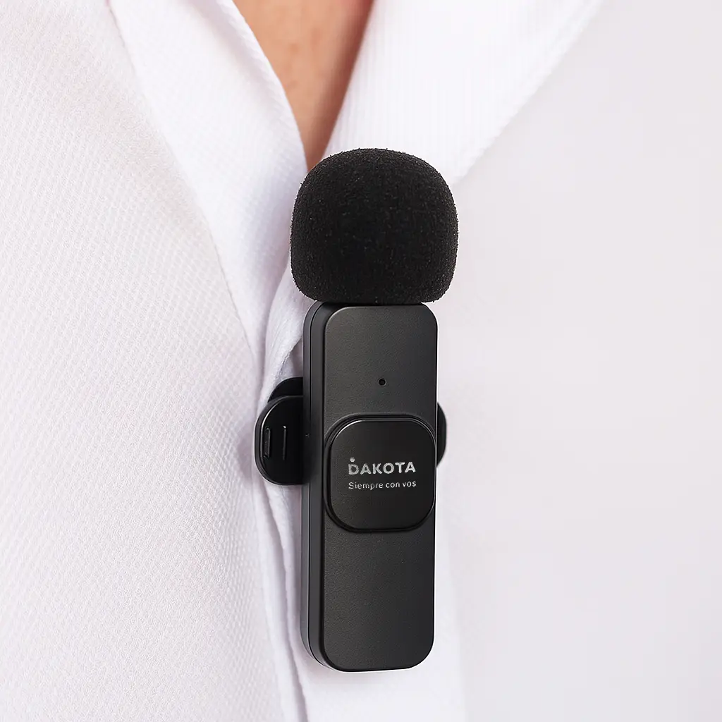 Micrófono Corbatero Inalámbrico Dakota Usb-c Android iPhone Negro