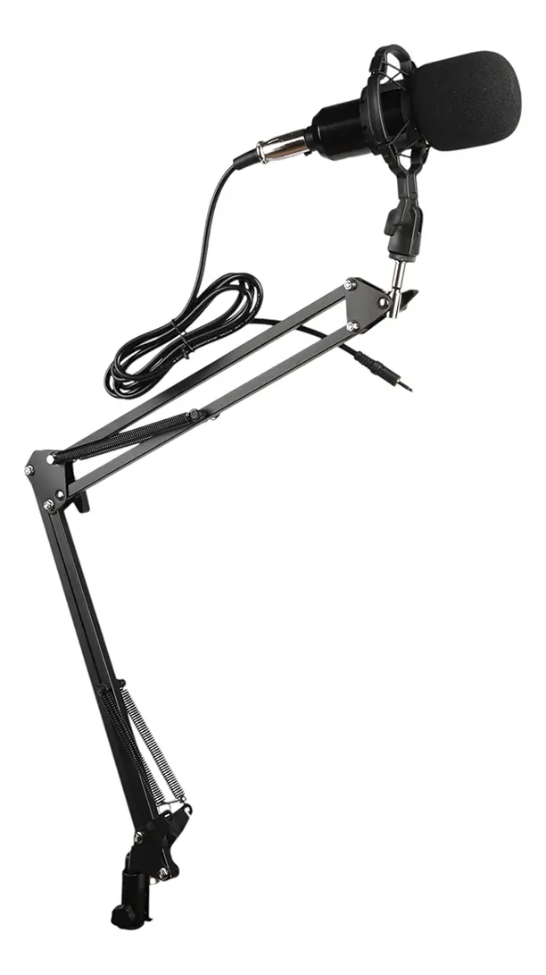 Kit Micrófono Omnidireccional Dakota Soporte Brazo Antipop Negro