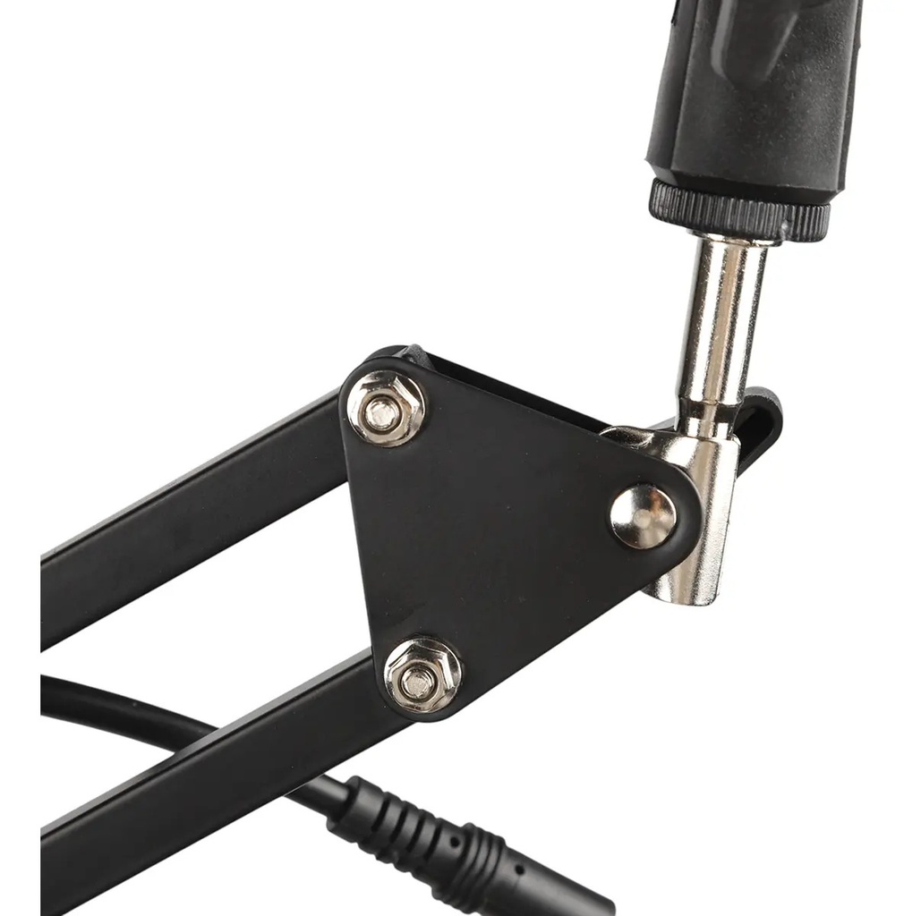 Kit Micrófono Omnidireccional Dakota Soporte Brazo Antipop Negro