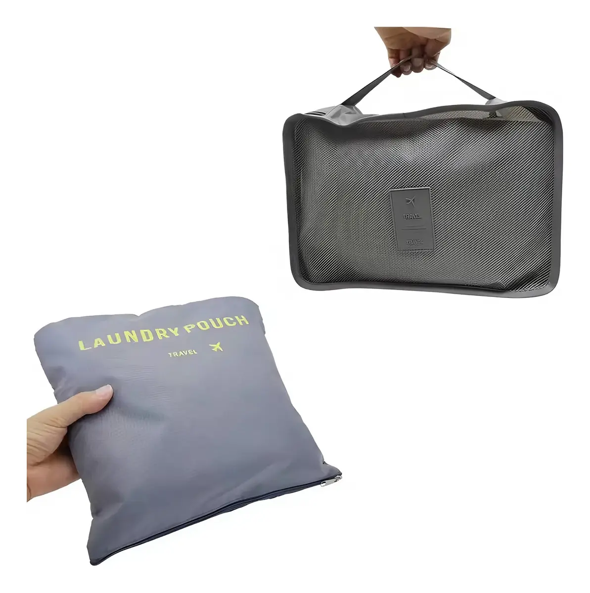 Organizador De Valija Set X6 Piezas Estuche Neceser Multiuso Gris