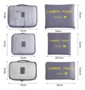 Organizador De Valija Set X6 Piezas Estuche Neceser Multiuso Gris