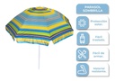 Sombrilla Parasol Articulada 220cm Dakota Playa Camping Color Verde-celeste Rayas