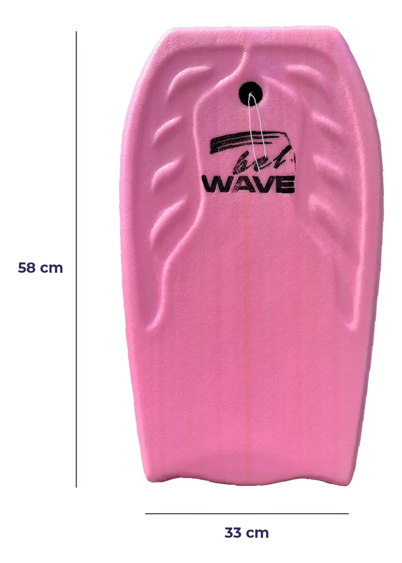 Combo Tabla Barrenador Bodyboard Niño 58 Cm Playa + Botella Deportiva Plástico 750ml Rosa