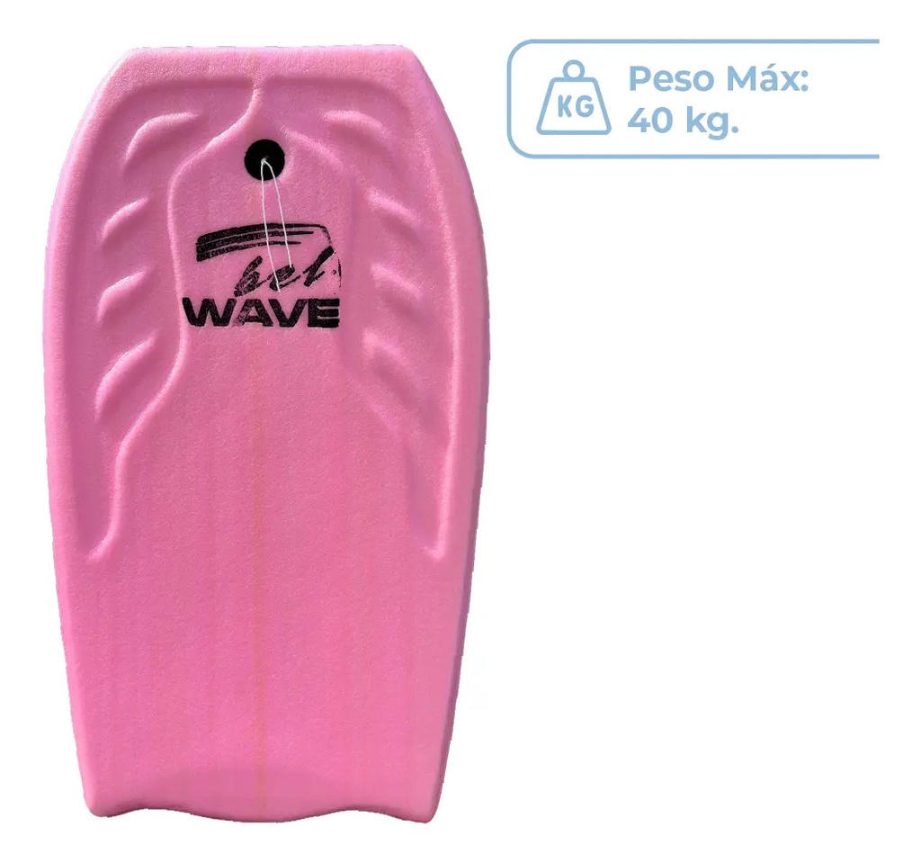 Combo Tabla Barrenador Bodyboard Niño 58 Cm Playa + Botella Deportiva Plástico 750ml Rosa