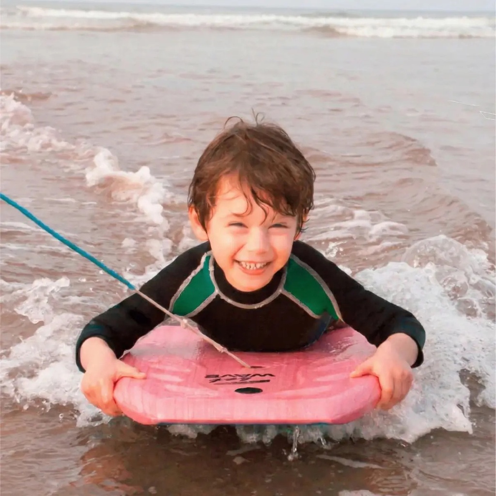 Combo Tabla Barrenador Bodyboard Niño 58 Cm Playa + Botella Deportiva Plástico 750ml Rosa