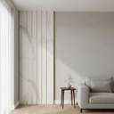 Pack X3 Paneles Decorativos Listonados Dakota Slat Wall Simil Madera Gris Con Detalles Dorado 290cm X 14,4cm Revestimiento Pared Varillado Acanalado Interior Moderno Cubre 1,25m²