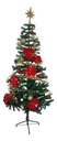 Árbol De Navidad 1,80 Metros Completo Con Adornos Pino Base Metálica Reforzada Rojo-dorado