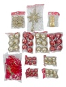 Árbol De Navidad 1,80 Metros Completo Con Adornos Pino Base Metálica Reforzada Rojo-dorado