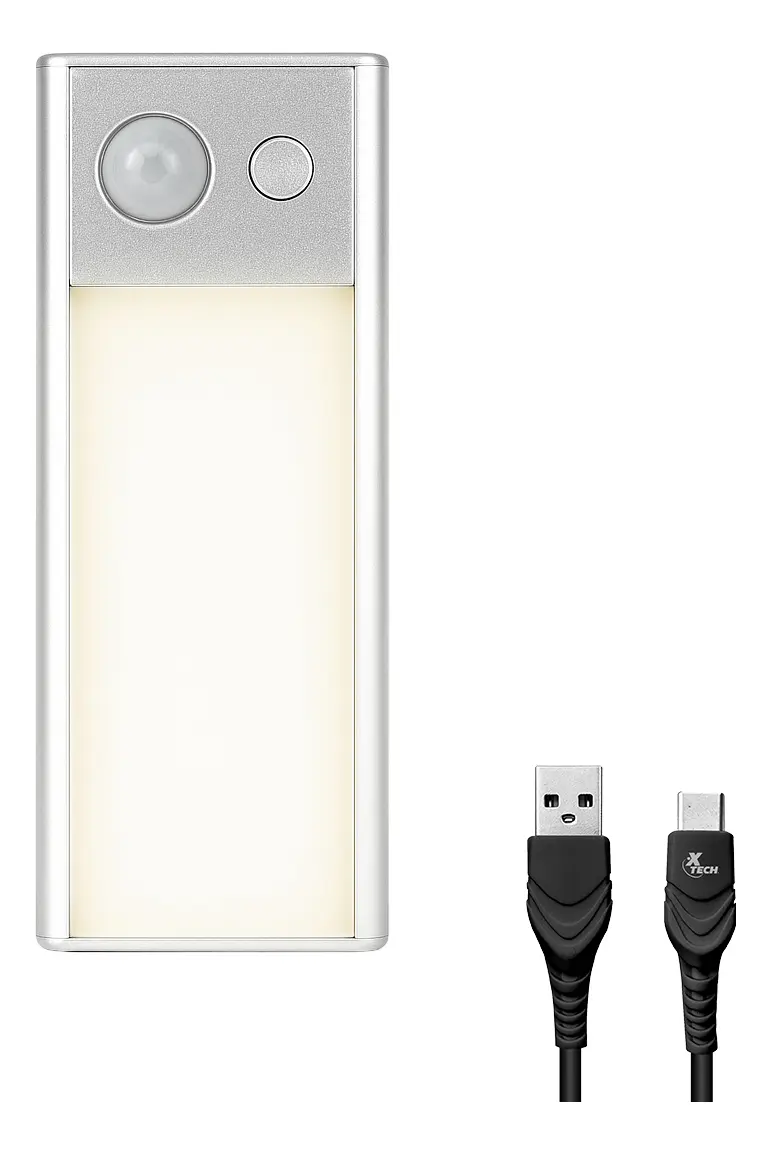 Barra De Luz Led Sensor Movimiento Recargable Dakota 12x4cm Fría Cálida Neutro Dimerizable Brillo Ajustable Blanco Cálido Frio Neutro