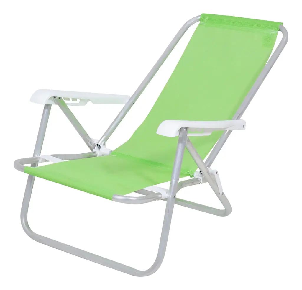 Silla Reposera Reclinable 4 Pos. Bell Playa Camping Color Verde Verde Lima