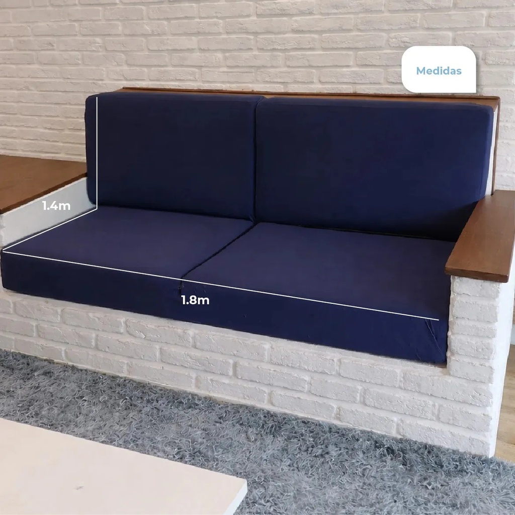 Funda Sillon Elastizada 2 Cuerpos Dakota Azul Ajustable Antideslizante Lavable Stretch 140-180cm Protector Sofa 2 Plazas Premium Lisa