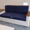 Funda Sillon Elastizada 2 Cuerpos Dakota Azul Ajustable Antideslizante Lavable Stretch 140-180cm Protector Sofa 2 Plazas Premium Lisa
