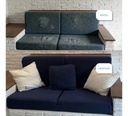 Funda Sillon Elastizada 2 Cuerpos Dakota Azul Ajustable Antideslizante Lavable Stretch 140-180cm Protector Sofa 2 Plazas Premium Lisa
