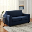 Funda Sillon Elastizada 2 Cuerpos Dakota Azul Ajustable Antideslizante Lavable Stretch 140-180cm Protector Sofa 2 Plazas Premium Lisa