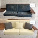 Funda Sillon Elastizada 2 Cuerpos Dakota Ajustable Antideslizante Lavable Stretch 140-180cm Protector Sofa 2 Plazas Premium Color Beige Claro (vainilla) Lisa