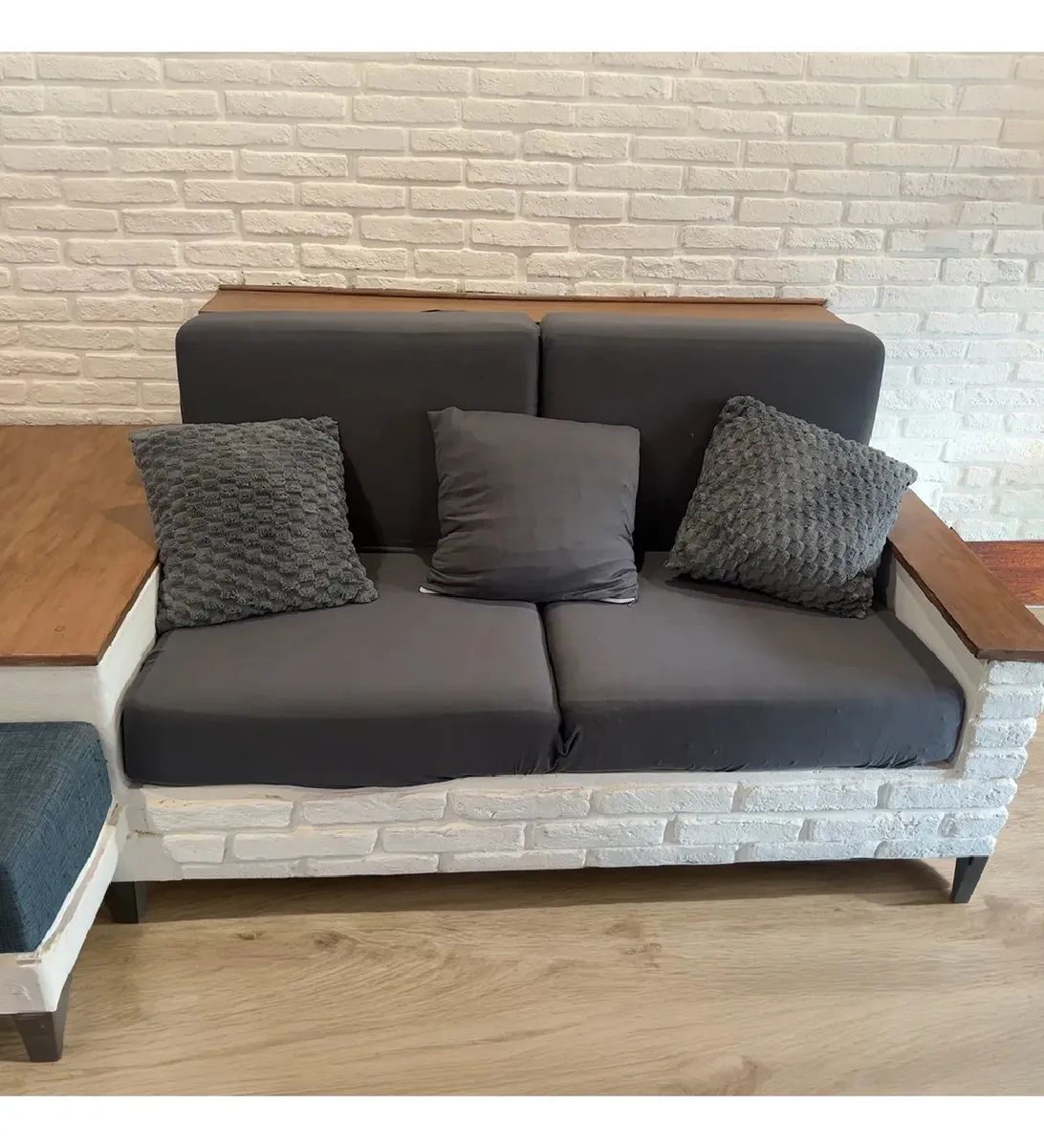 Funda Sillon Elastizada 2 Cuerpos Dakota Gris Oscuro Ajustable Antideslizante Lavable Stretch 140-180cm Protector Sofa 2 Plazas Premium Lisa