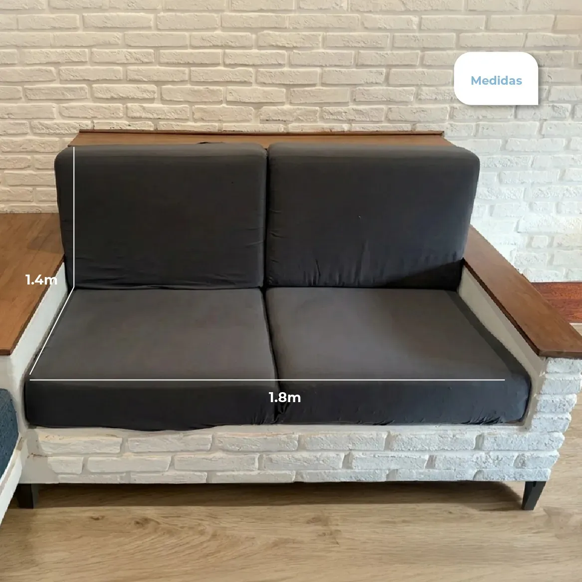 Funda Sillon Elastizada 2 Cuerpos Dakota Gris Oscuro Ajustable Antideslizante Lavable Stretch 140-180cm Protector Sofa 2 Plazas Premium Lisa