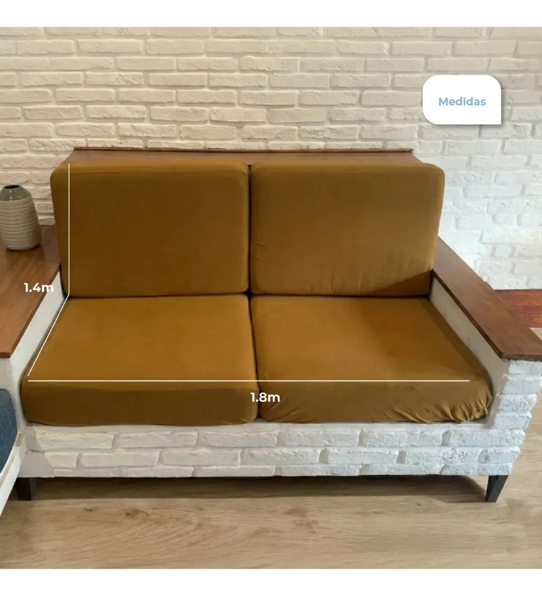 Funda Sillon Elastizada 2 Cuerpos Dakota Marron Ajustable Antideslizante Lavable Stretch 140-180cm Protector Sofa 2 Plazas Premium Lisa