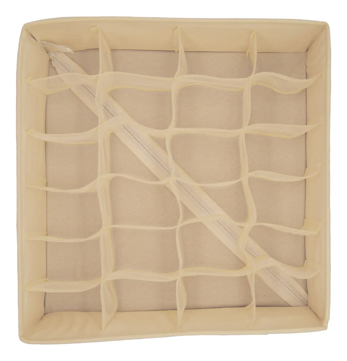 Organizador De Cajón Ropa Interior Dakota Oc240 Plegable 24 Divisiones Beige