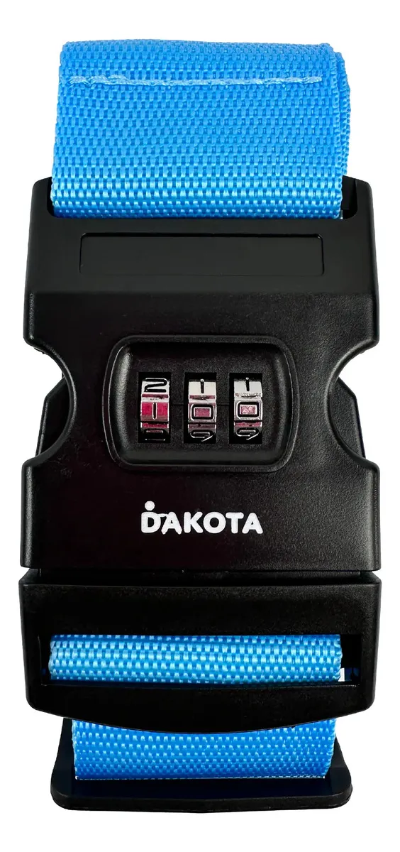 Correa De Seguridad Para Valijas Dakora Con Combinación Numérica Ajustable De 2 Metros En Color Celeste
