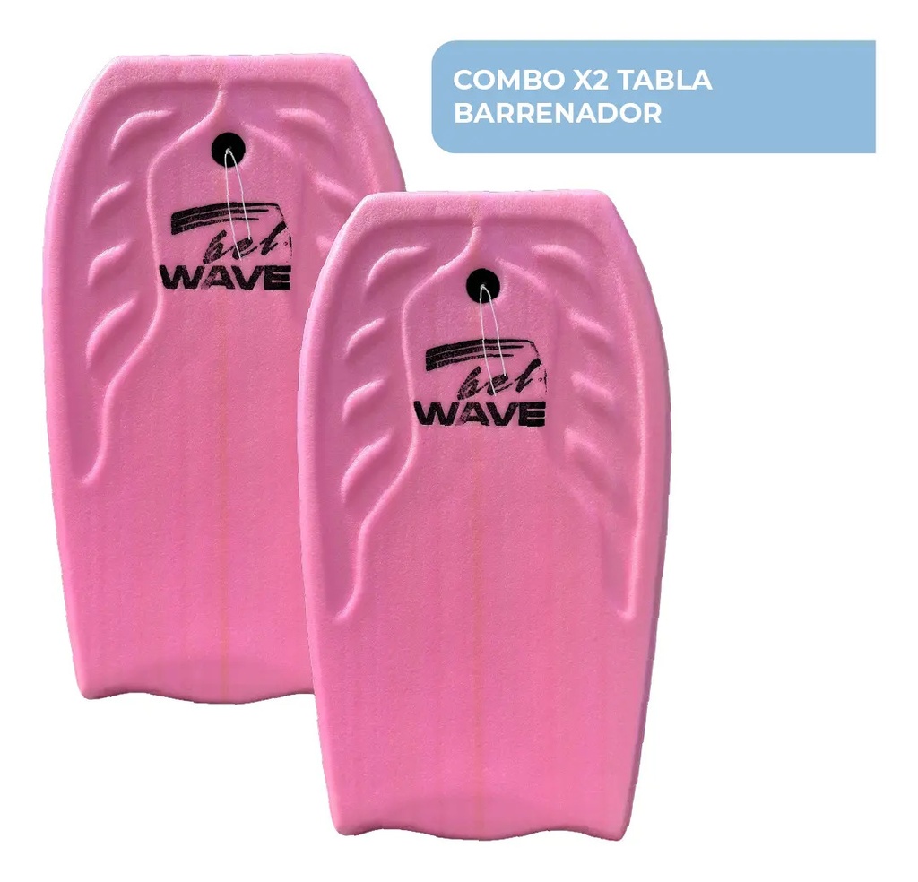 Combo X2tabla Barrenador Niños Bodyboard 58cm Playa Surf Bel 30000 Color Rosa + Pita De Regalo Rosax2