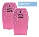 Combo X2tabla Barrenador Niños Bodyboard 58cm Playa Surf Bel 30000 Color Rosa + Pita De Regalo Rosax2