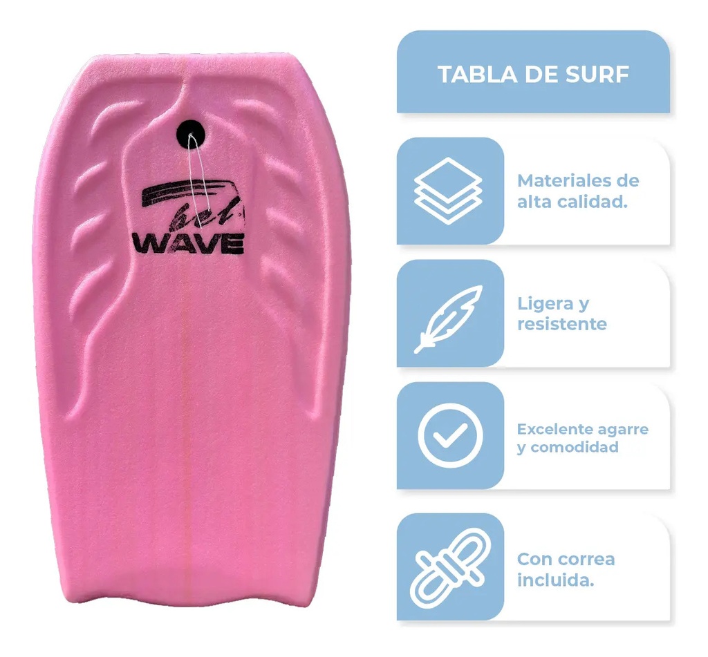 Combo X2tabla Barrenador Niños Bodyboard 58cm Playa Surf Bel 30000 Color Rosa + Pita De Regalo Rosax2