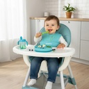 Combo Silla De Comer Bebé 2en1 Ajustable Dakota + Gimnasio Piano Con Luz Y Sonido