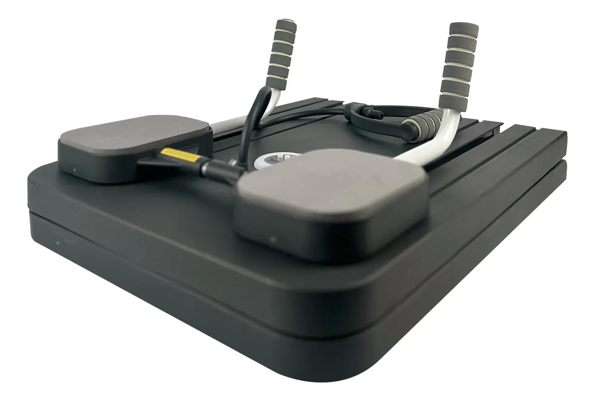 Tabla De Pilates Reformer Multifunción 5 En 1 Plegable Con Bandas Y Temporizador Negra Negro