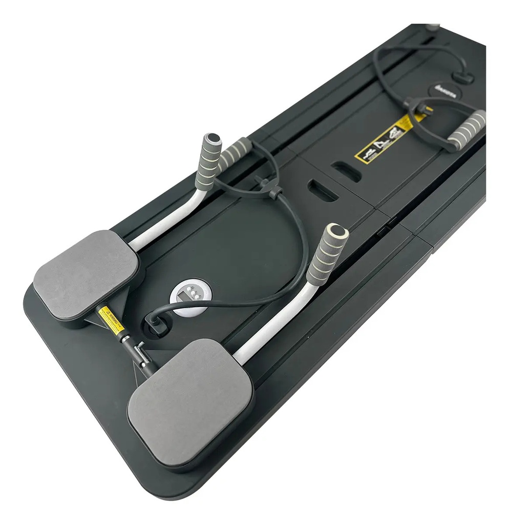 Tabla De Pilates Reformer Multifunción 5 En 1 Plegable Con Bandas Y Temporizador Negra Negro