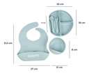 Set Plato Cubiertos Babero Silicona Dakota Completo 5 Piezas Color Gris Claro