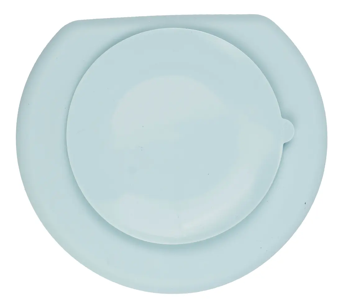 Set Plato Cubiertos Babero Silicona Dakota Completo 5 Piezas Color Gris Claro
