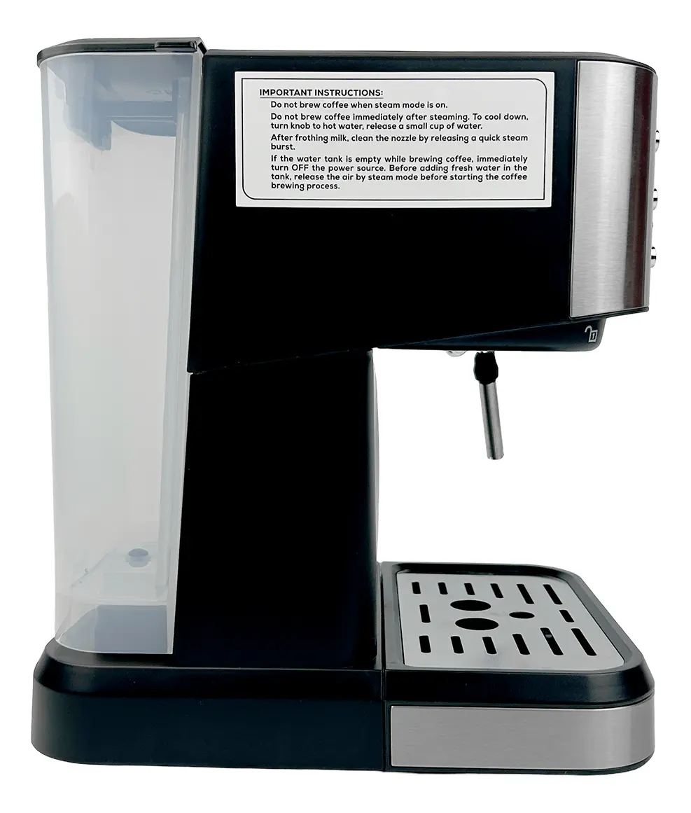 Cafetera Espresso Dakota 2 En 1 20 Bares 1.5l Con Espumador Plateado/negro