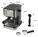 Cafetera Espresso Dakota 2 En 1 20 Bares 1.5l Con Espumador Plateado/negro