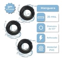 Combo X3 Manguera De Riego 25 Mts. Dakota Flexible 1/2 Diámetro Presión Reforzada Negrox3