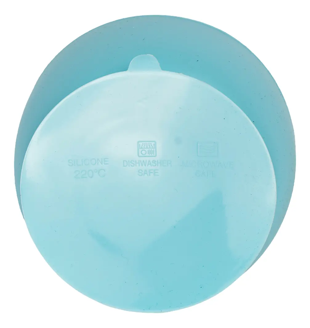 Set Plato Cubiertos Babero Silicona Dakota Completo 5 Piezas Color Celeste
