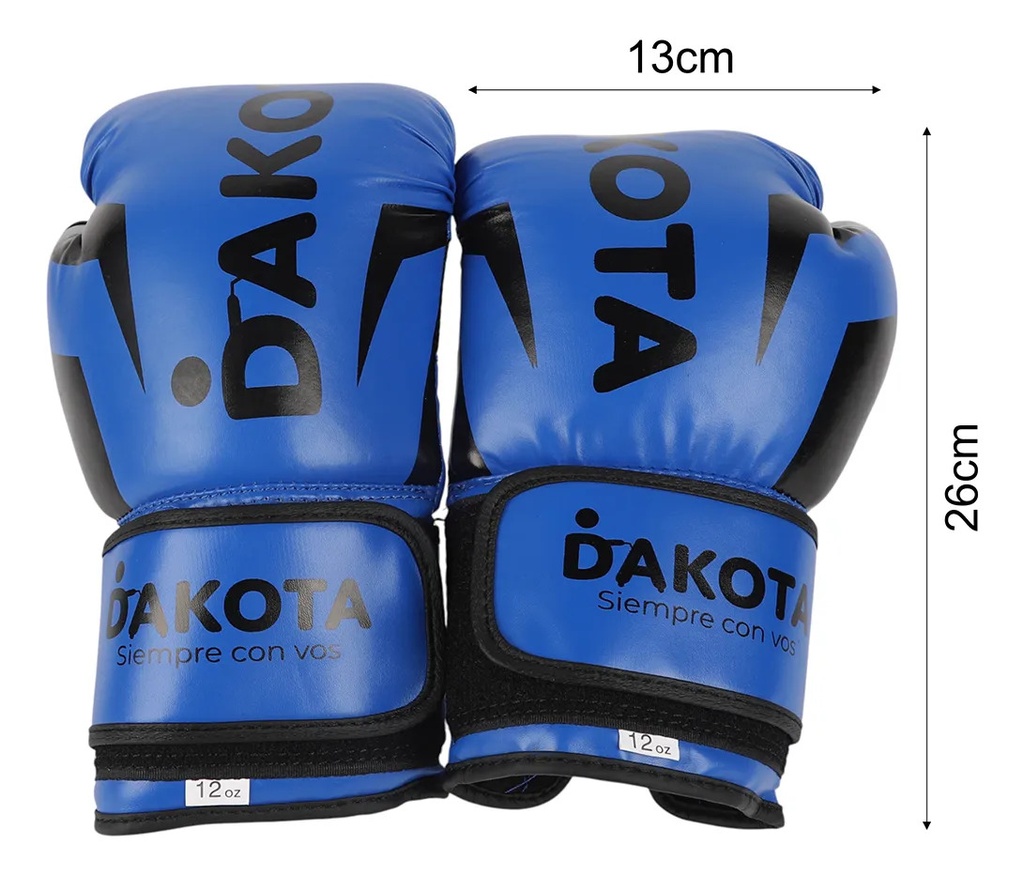 Guantes De Boxeo Entrenamiento Profesionales Hombre Mujer Abrojo 12 Oz Azul Dakota 12oz