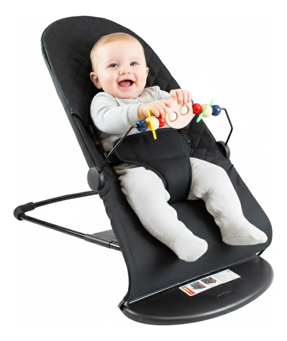 Silla Mecedora Bouncer Con Juguete Para Bebés Dakota Bbmec01 Color Negro Liso