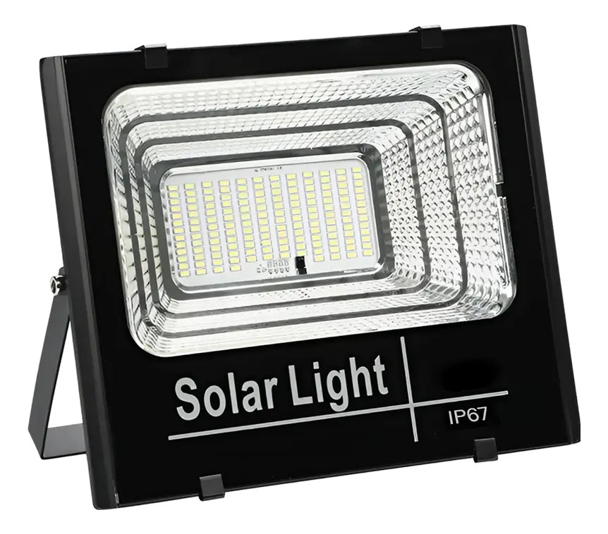 Reflector Solar Led 200w Dakota Para Exterior Con Panel Solar + Control Remoto Negro Blanco Frío